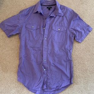 Purple Short Sleeve Button Down - Men’s